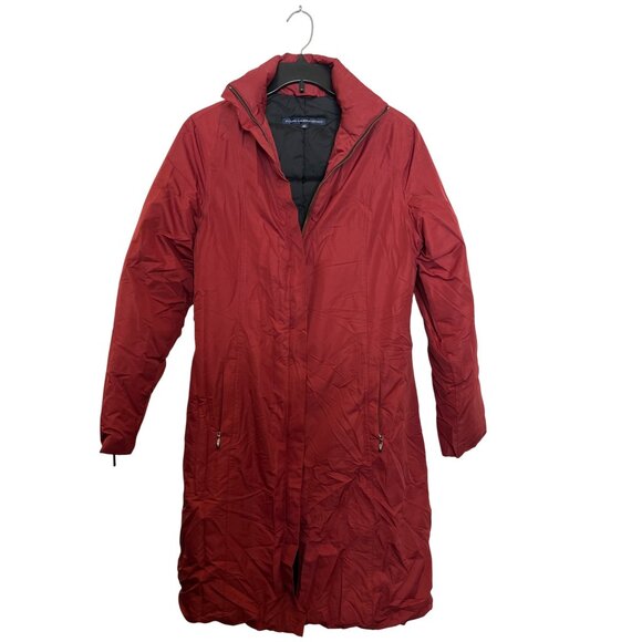 Vintage Ralph Lauren Sport XS Red Long Down Coat Nylon/Polyester Blend - Picture 1 of 7